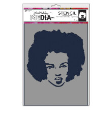 Dina Wakley MEdia Stencils 9X6 - Proud Woman