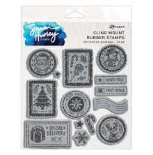 Simon Hurley create. Cling Mount Stamp 6X6 - Christmas Postage