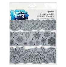 Simon Hurley create. Cling Mount Stamp 6X6 - Christmas Borders