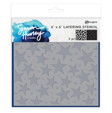 Simon Hurley create. Stencils 6X6 2/Pkg - Sparkling Stars