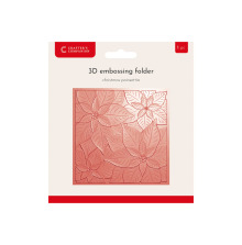 Crafters Companion 3D Embossing Folder 5.5X5.5 - Chistmas Poinsettia