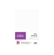 Crafters Companion A4 Premium Linen White Card Pack 100 Sheets