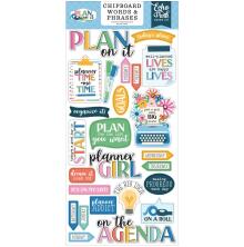 Echo Park Chipboard Stickers 6X13 - Plan On It Word &amp; Phrases