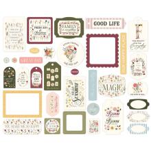 Carta Bella Cardstock Die-Cuts 34/Pkg - Pressed Floral Frames &amp; Tags