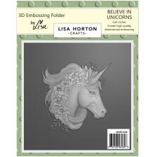Lisa Horton Crafts Embossing Folder 6X6 - Believe in Unicorns