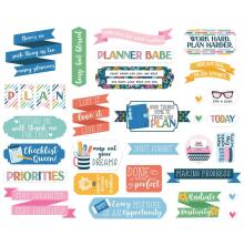 Echo Park Cardstock Die-Cuts 32/Pkg - Plan On It Titles &amp; Phrases