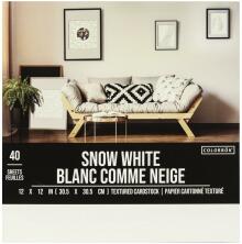 Colorbok Textured Cardstock Pad 12X12 40/Pkg - Snow White