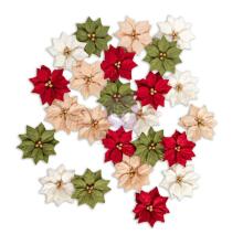 Prima Twinkle &amp; Treats Paper Flowers 24/Pkg - Holiday Blooms