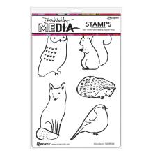 Dina Wakley MEdia Cling Stamps 6X9 - Woodland MDR89261