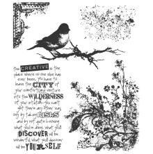 Tim Holtz Cling Stamps 7X8.5 - Urban Tapestry CMS061