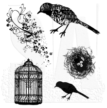 Tim Holtz Cling Stamps 7X8.5 - Artful Flight CMS069