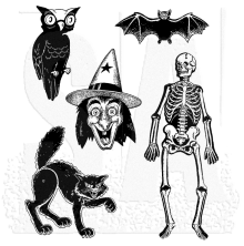 Tim Holtz Cling Stamps 7X8.5 - Retro Halloween CMS092