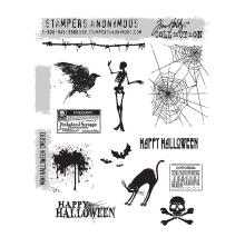Tim Holtz Cling Stamps 7X8.5 - Mini Halloween CMS093