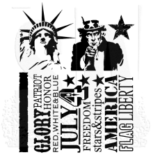 Tim Holtz Cling Stamps 7X8.5 - American Silhouettes CMS122