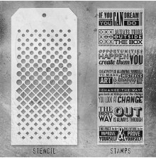 Tim Holtz Clear Stamps and Stencil Set - Motivation THMM117