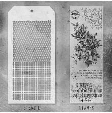 Tim Holtz Clear Stamps and Stencil Set - Lady Rose THMM119