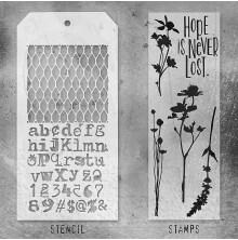 Tim Holtz Clear Stamps and Stencil Set - Wildflowers THMM121