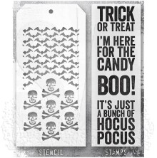 Tim Holtz Clear Stamps and Stencil Set - Bold Frights THMM146