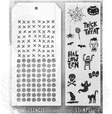 Tim Holtz Clear Stamps and Stencil Set - Spooky Scribbles THMM147