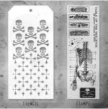 Tim Holtz Clear Stamps and Stencil Set - Examination THMM129