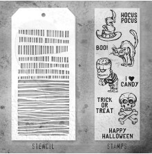 Tim Holtz Clear Stamps and Stencil Set - Scared Silly THMM130