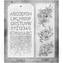 Tim Holtz Clear Stamps and Stencil Set - Floral Outlines THMM138