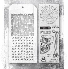 Tim Holtz Clear Stamps and Stencil Set - Anatomy THMM197