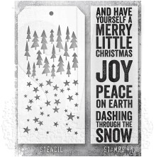 Tim Holtz Clear Stamps and Stencil Set - Bold Tidings THMM153