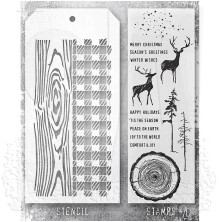 Tim Holtz Clear Stamps and Stencil Set - Great Outdoors THMM157