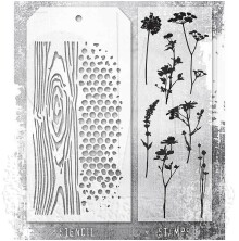 Tim Holtz Clear Stamps and Stencil Set - Wildflower Silhouettes THMM159