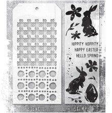 Tim Holtz Clear Stamps and Stencil Set - Spring Shadows THMM163