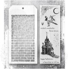 Tim Holtz Clear Stamps and Stencil Set - Bewitching THMM166