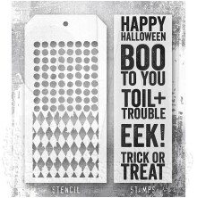 Tim Holtz Clear Stamps and Stencil Set - Bold Frights THMM169