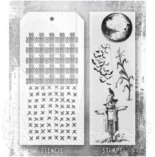 Tim Holtz Clear Stamps and Stencil Set - The Scarecrow THMM170