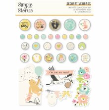 Simple Stories Self-Adhesive Brads - Say Cheese Classic Pooh Baby