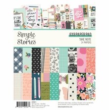 Simple Stories Double-Sided Paper Pad 6X8 - Take Note
