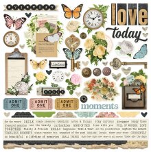 Simple Stories Sticker Sheet 12X12 - Simple Vintage Junk Drawer