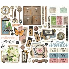 Simple Stories Bits &amp; Pieces Die-Cuts 57/Pkg - Simple Vintage Junk Drawer Elemen