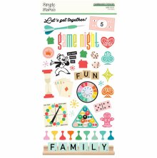 Simple Stories Chipboard Stickers 6X12 - Game Night