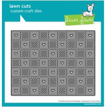 Lawn Fawn Dies - Checkered Hearts Backdrop: Landscape LF3963