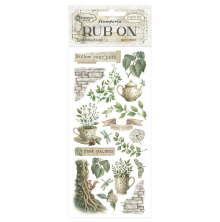 Stamperia Rub-On 4X8.5 - Herbarium Silvae Tea Time