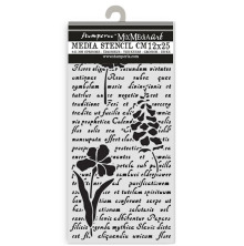 Stamperia Stencil 4.72X9.84 - Herbarium Silvae Letter With Flowers