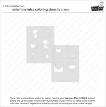 Lawn Fawn Coloring Stencils - Valentine Mice LF3610