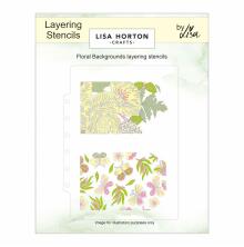 Lisa Horton Crafts Layering Stencils 5X7 - Floral Background Tags
