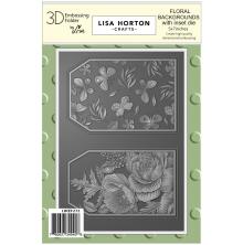 Lisa Horton Crafts Embossing Folder And Die 5X7 - Floral Background Tags