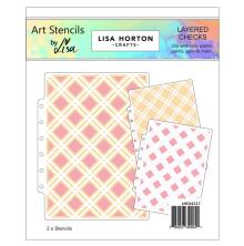 Lisa Horton Crafts A5 Layering Stencil - Layered Checks