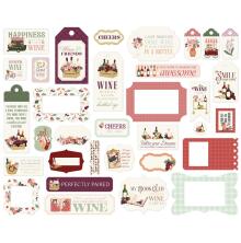 Carta Bella Cardstock Die-Cuts 33/Pkg - Wine Frames &amp; Tags