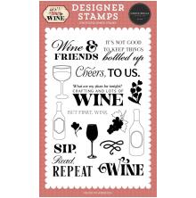 Carta Bella Clear Stamp Set - Wine And Friends
