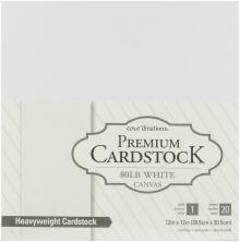 Core�dinations Value Pack Cardstock 12X12 80lb 20/Pkg - White Canvas