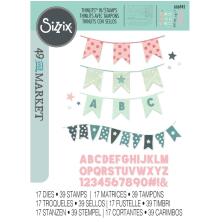 Sizzix Thinlits Die &amp; Stamp Set By 49 And Market - Banner Bash 666945